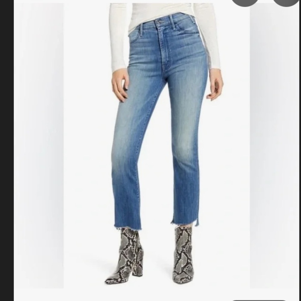 Mother Hustler Two Step Ankle Fray Thunderstruck denim jeans revolve summer $224